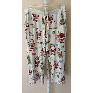 Women Nick & Nora CHRISTMAS bottoms XXL Thermal Crop Old Time Santa Holiday